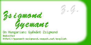 zsigmond gyemant business card