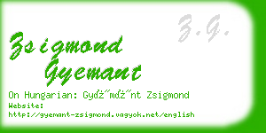 zsigmond gyemant business card